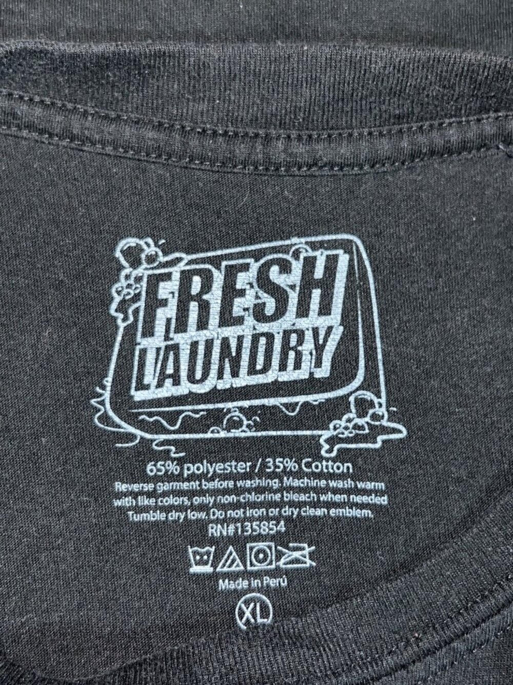 Fresh Laundry XL Graphic Tee Drippin Good Vibes Black With Butterfly & Mushroom - Picture 4 of 4
